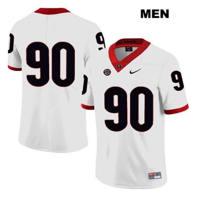 Men's Georgia Bulldogs NCAA #90 Jake Camarda Nike Stitched White Legend Authentic No Name College Football Jersey BFX2554RJ